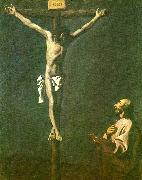 Francisco de Zurbaran st. lucas before christ crucified painting